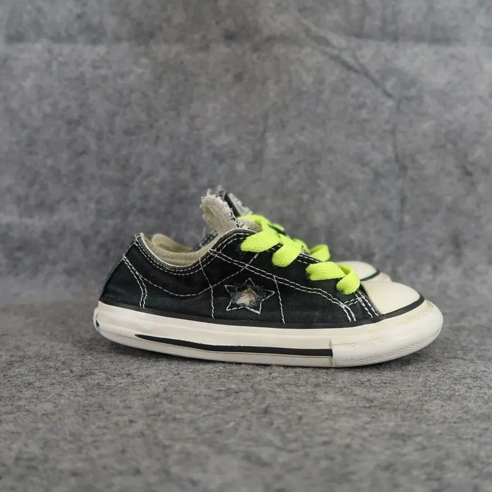 Converse Shoes Toddler 8 Sneakers One Star Casual Baby Infant Canvas Black Flat